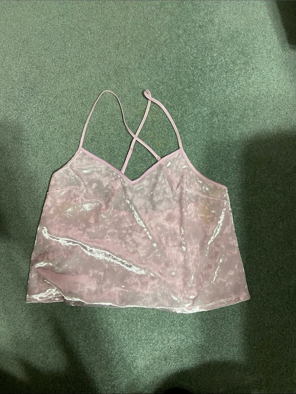 Victoria's Secret Light Pink Velvet Strappy Cami